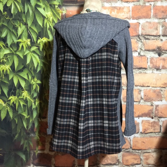 Anthro Anthropologie Moth Plaid Hoodie Jacket S - Picture 5 of 8